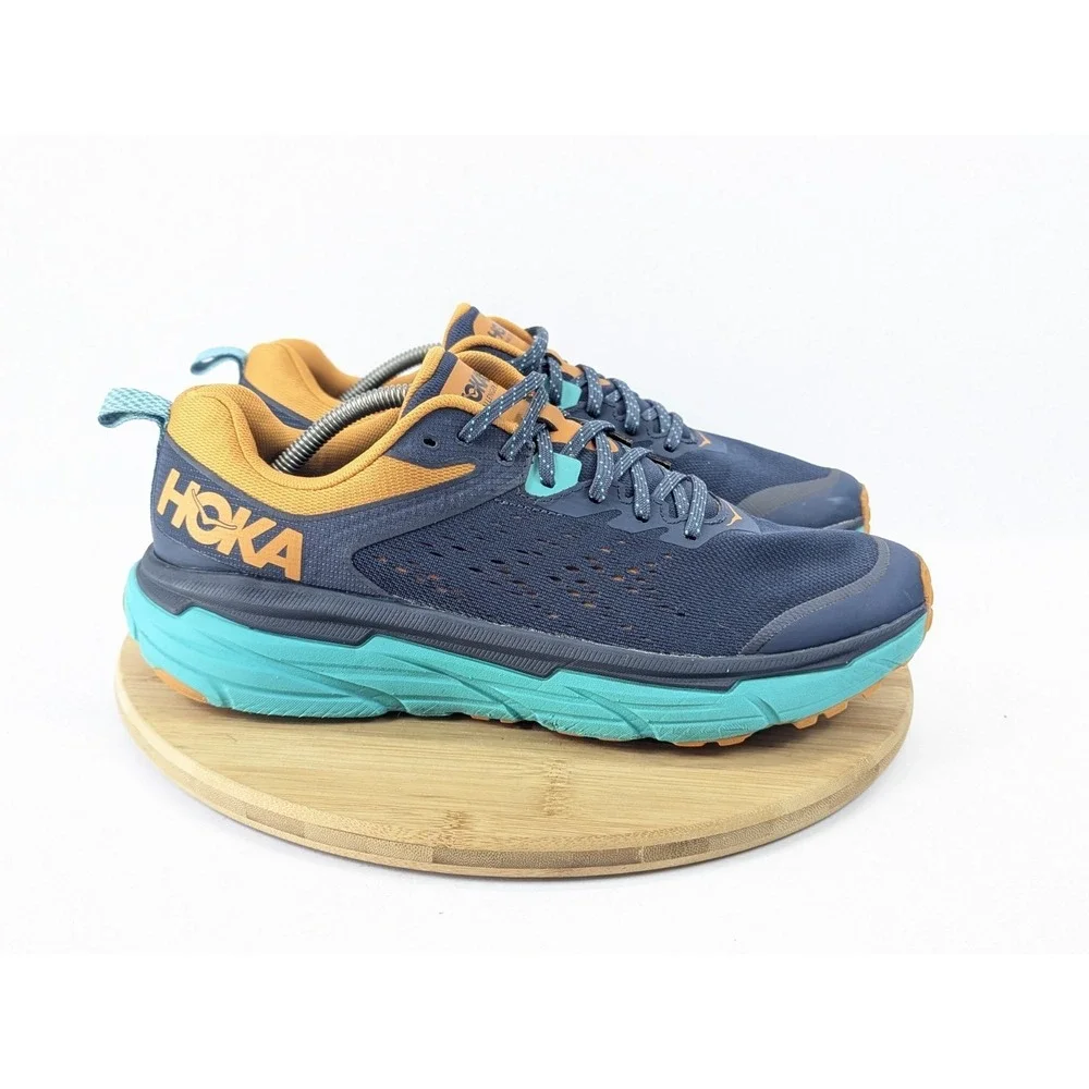 Hoka Challenger ATR 6 Shoes Mens 10.5 D Blue Green Trail Running Sneakers Hike